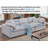 Modular 3-Seat Sofa Soft Comfort Cloud Couch, Wide Seats, 2 Arm Pillows & 2 Toss Pillows-257667992