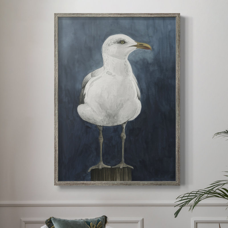 Night Gull I, reproduction encadrée - bois massif, H 21 po x l 17 po