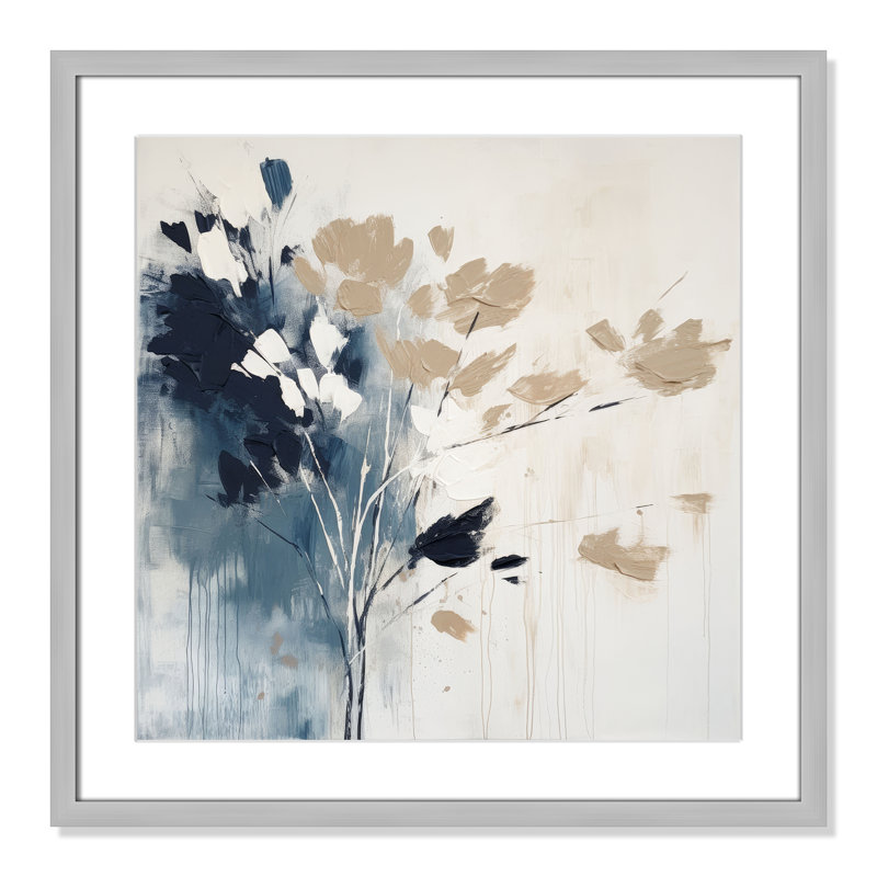 «Bliue Earthly Neutralité I» par Irena Orlov, L 23,5 po x H 23,5 po, Imprimé mat, Argent mat