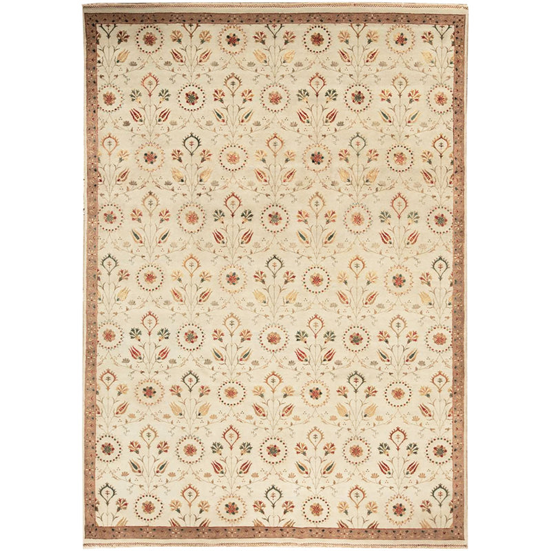 Floral Area Rug in Light Green/Brown