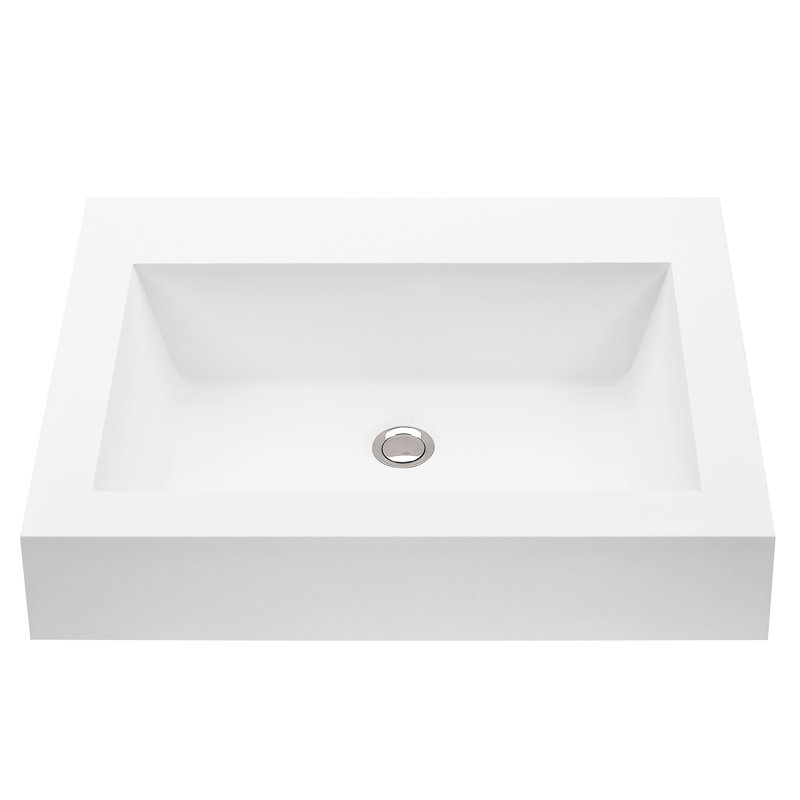MTI Metro 1 22.25" Semi-Recessed Bathroom Sink, Matte White