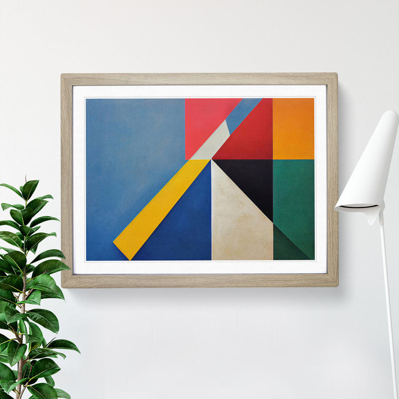 XH1022-8679X Suprematism Art Abstract Vol.3 1 Piece Single Picture Frame Wall Art, 34cm H x 46cm W x 2cm D, Oak