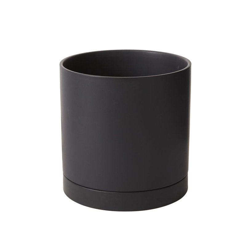 Pot de fleurs en céramique Carlotta, Noir, H 10 po x l 10 po x P 10 po