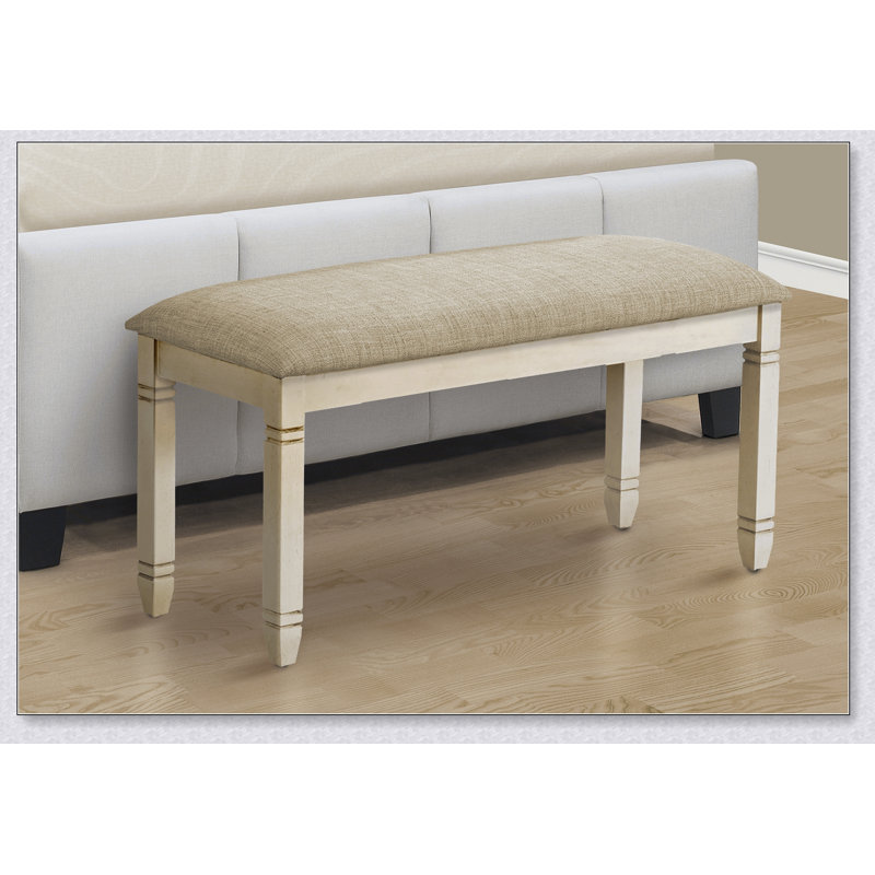 Bench, 41" Rectangular, Kitchen, Dining Room, Entryway, Bedroom, Upholstered, Wood,  Solid Wood,  Fabric, Transitional