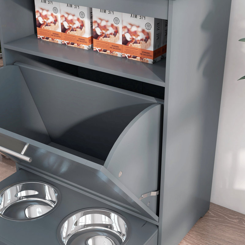Station d'alimentation pour animaux Pawhut, Gris
