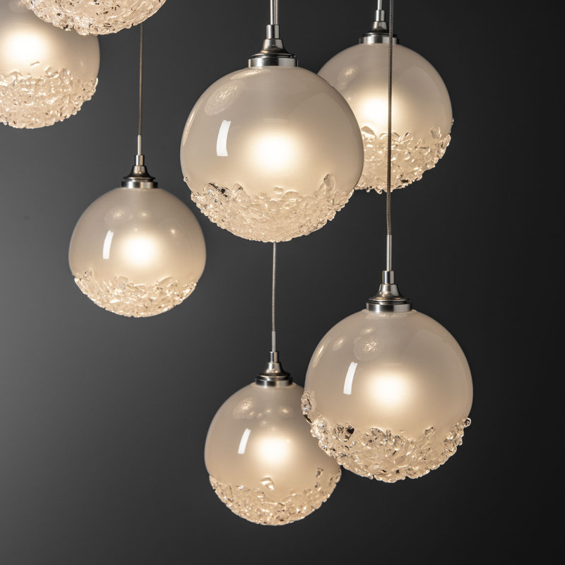 Fritz 9 - Light Cluster Globe Pendant, 130" H x 20.5" W x 20.5" D, Sterling