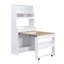 Buffet compact 33,5 x 15,7 x 69 pouces avec huche et table de salle à manger pliable, armoire multifonctionnelle avec tablette de rangement et crochets latéraux pour petits espaces, studio, appartement-129032238