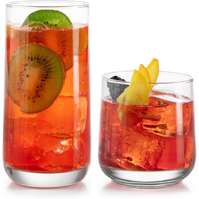Ascent 16-Piece Tumbler And Rocks Glass Set
