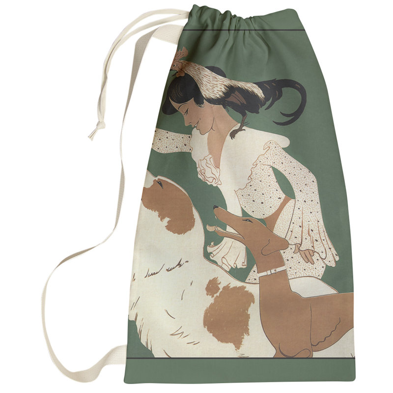 Fabric Laundry Bag with Handles, Large (76.5" H x 29.5" W x 1.5" D), Brown