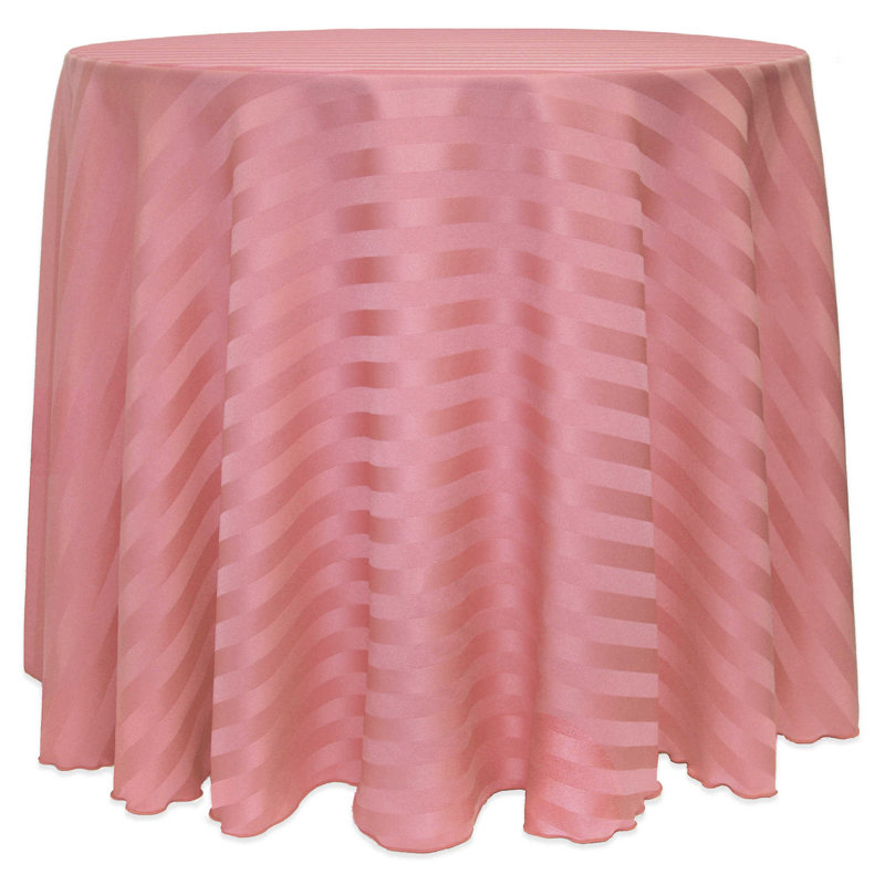 Ultimate Textile Satin Stripe Rectangular Tablecloth, Dusty Rose, 1, 120" x 120"