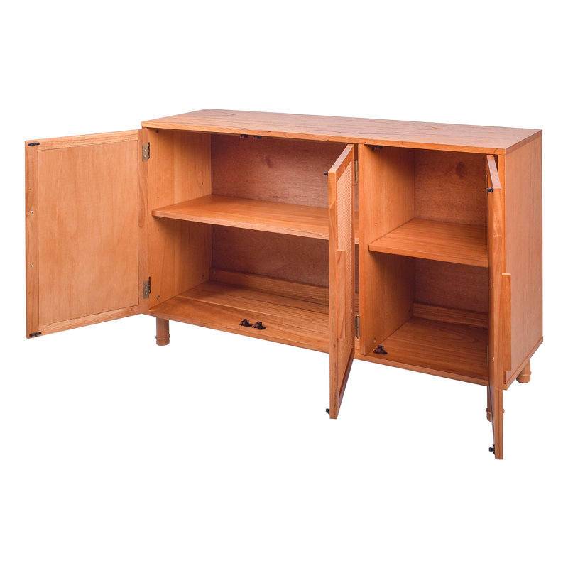 Delancey Light Blond 3-Door Adjustable Rattan Sideboard