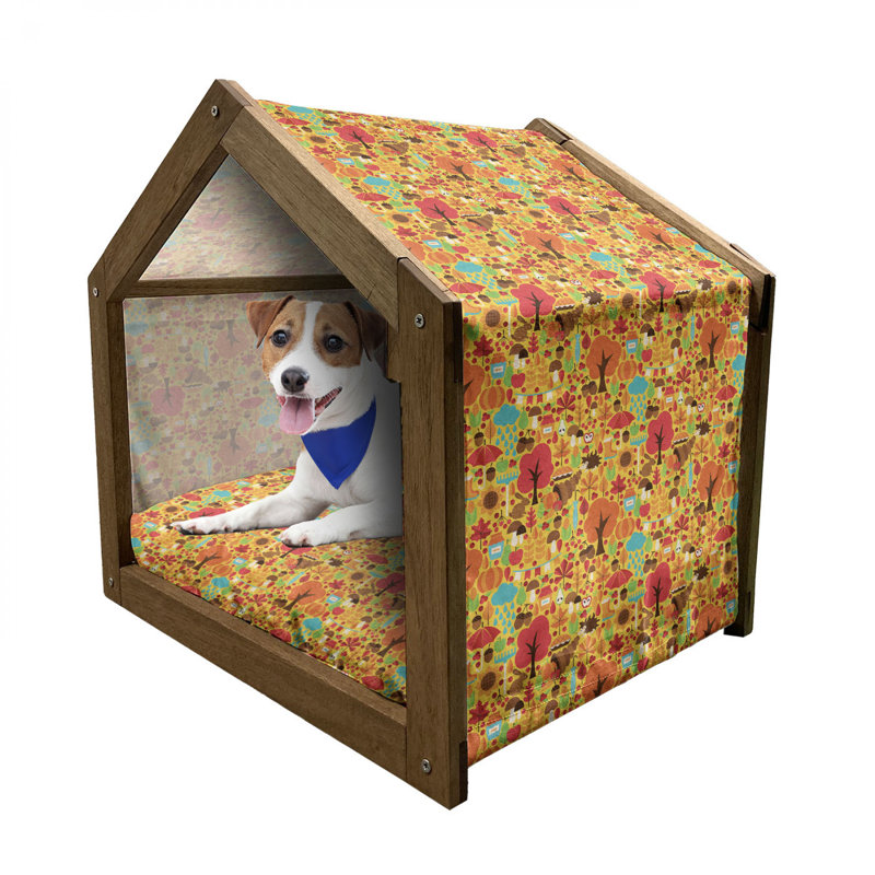 Niche pour chien en bois bleu, H 25,59 po x l 29,53 po x P 21,65 po
