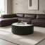 Table basse moderne en cuir fritté clair avec dessus en pierre de forme irrégulière pour salon (chaque plateau de table possède un motif gris unique)-1510317767-1510317764
