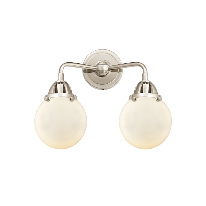Shauna 2 - Light Vanity Light, Matte White, Incandescent, Polished Nickel