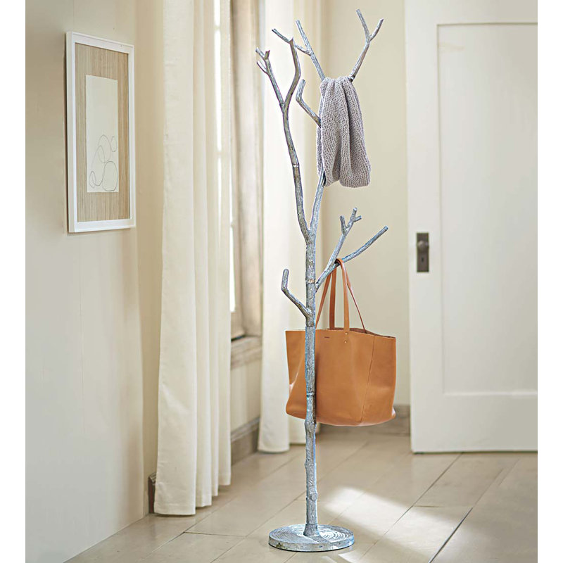 Ogorman Metal Freestanding Coat Rack, Silver