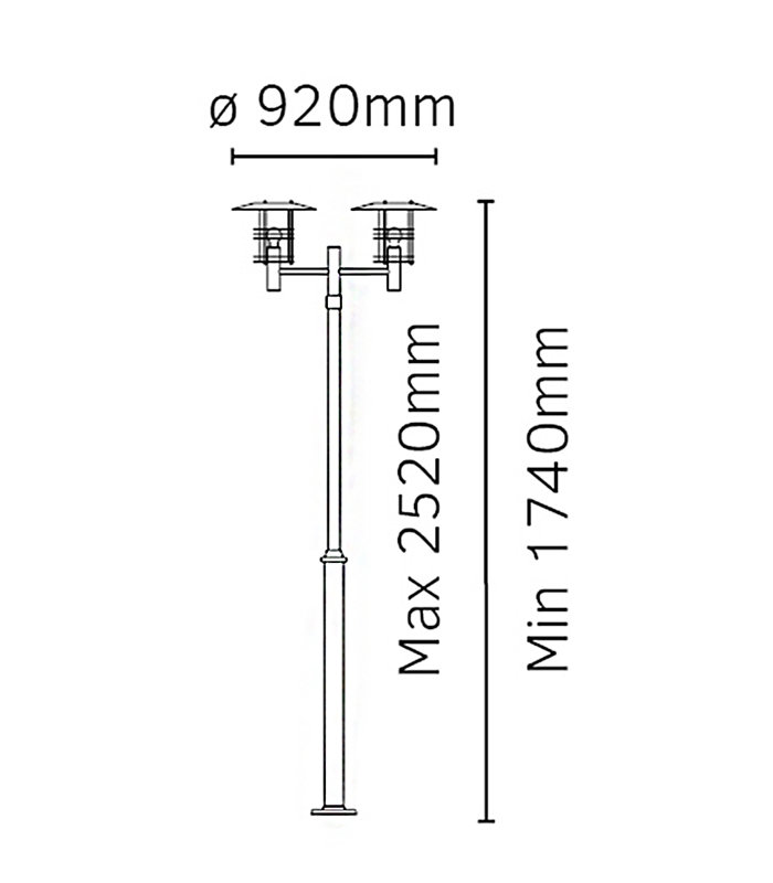 Ullmann Lamp Post (Full), Black