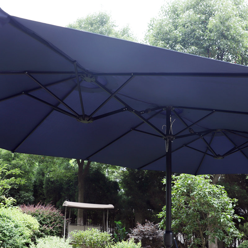 457.2cm X 274.32cm Rectangular Market Parasol, Navy Blue
