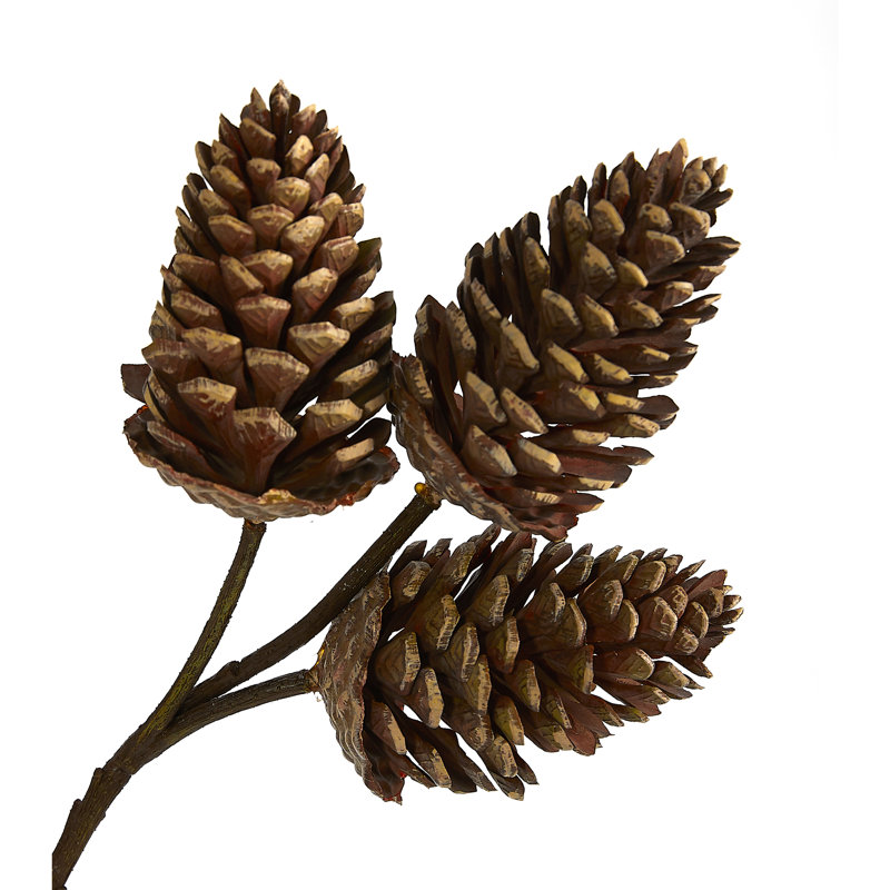 Nearly Natural 32" Brown Plastic Pinecone Artificial Spray Set