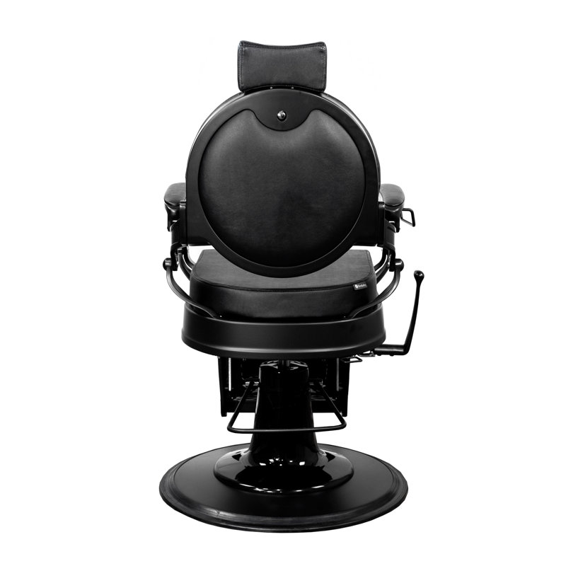 Fauteuil de coiffeur inclinable en similicuir Truman, Similicuir noir, Noir