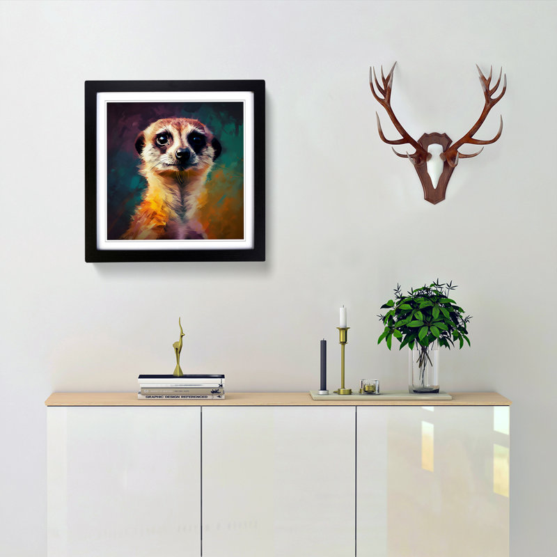 Meerkat No.1 - Framed Print, Black
