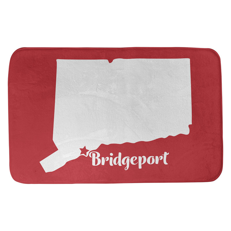 Tapis pour salle de bain connecticut bridgeport, l 17 po x L 21 po, Rouge