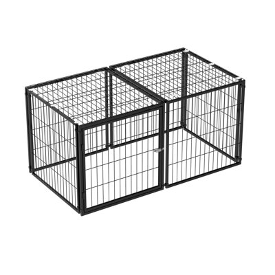 Dog Cage,Dog Kennel For Medium Dogs Puppy Dog Playpen With Top, Pet Cage, Indoor, Black.