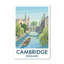Cambridge, England - Romantic Travel Poster Of The River Cam And Historic Colleges. Giclée Print On Wrapped Canvas. Wall Art, Home Decor - Cities & Towns, England - Wrapped Canvas Print-901886479