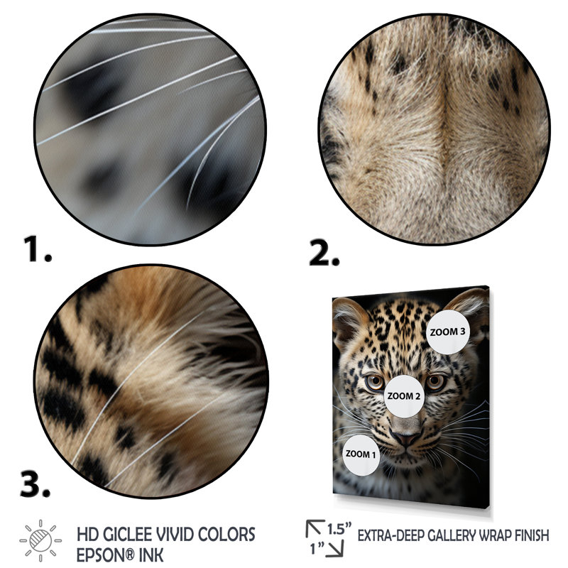 «Beran Cheetah Portrait Silent Stalk IV», reproduction sur toile, H 40 po x l 30 po x P 1,5 po, Cadre photo noir