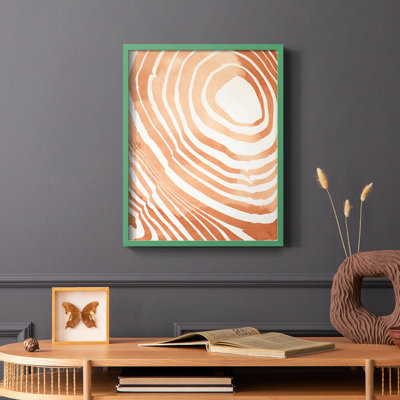 Wood Grain Suminagashi IV Framed Print - Solid Wood