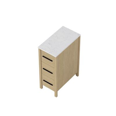 Base de meuble-lavabo en bois naturel peu encombrant, style moderne