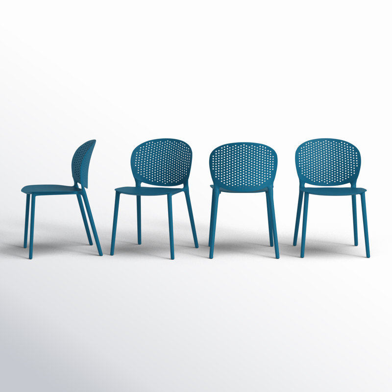 Bailey Stacking Patio Dining Chair, Navy Green