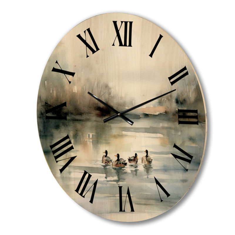 Horloge murale Ducks in Pond II, Petit