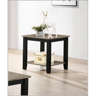 Table de bout simple en bois au look moderne, table d'appoint en bois d'hévéa massif pour le salon, assemblage facile et conception durable
