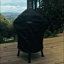 Housse pour petit barbecue InGrill - Housse de protection en toile noire imperméable résistante aux intempéries avec sangles inférieures, housse d'extérieur sécuritaire pour petits barils