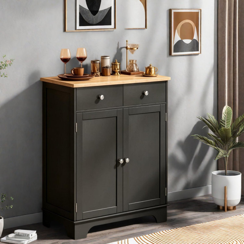 Buffets et rangement peu encombrants avec rangement, armoire en bois de 26,8 pouces, cuisine moderne