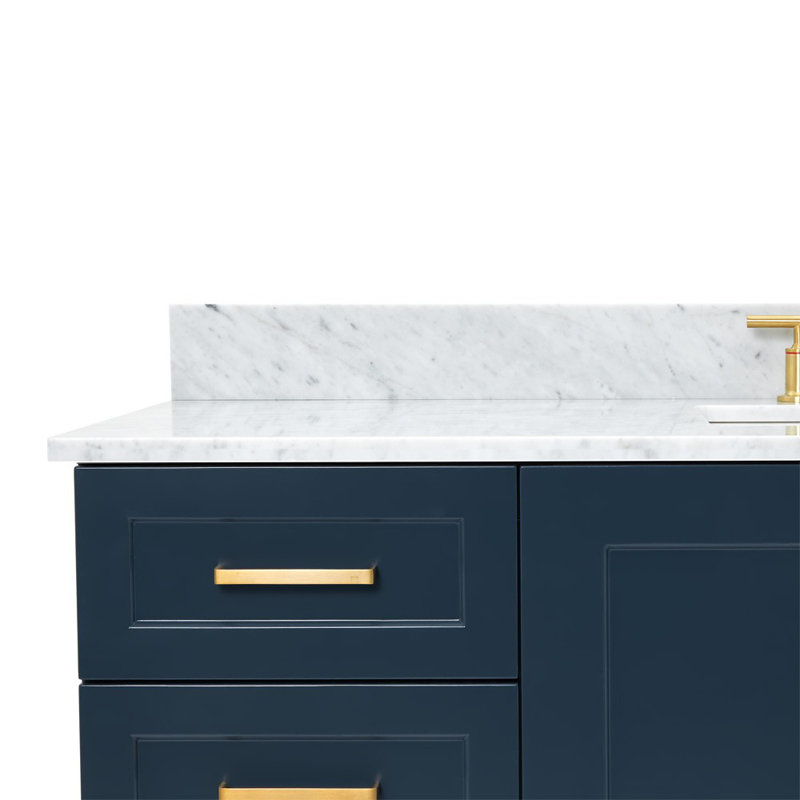 ARIEL TAYLOR 61 IN SINGLE RECTANGLE SINK VANITY, Midnight Blue, 61", Rectangular