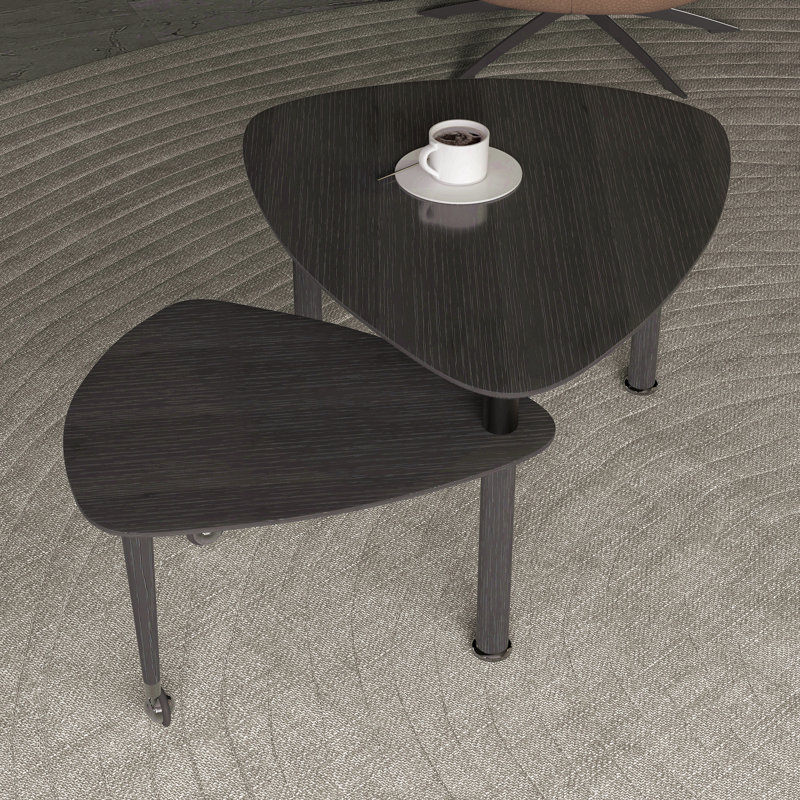 360 Degree Rotatable Modern Coffee Table, Black