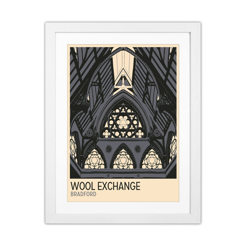 Wool Exchange, Bradford by Richard O'Neill - Print, White Framed, 43.5cm H x 33.5cm W x 3cm D