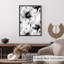 Floral noir et blanc, fleurs, impression d'art moderne moderne sans cadre-1933677170