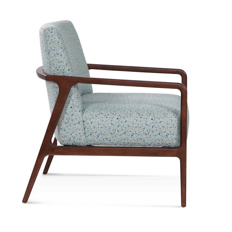 Peyton Accent Chair, Green and Blue Stripe; 0252-54, Nickel