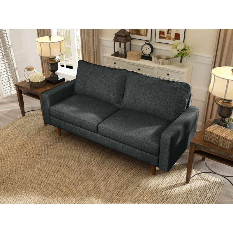 Murillo Upholstered 69.68'' Sofa, Dark Gray Linen Blend