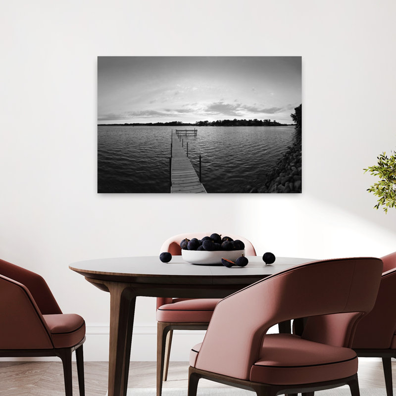 Jetée dans un lac, lac Minnetonka, Minnesota, États-Unis, paysage contemporain abstrait, art, H 24 po x l 36 po