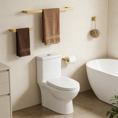 Ensemble de quincaillerie de salle de bain 4 pièces, accessoires de salle de bain en acier inoxydable doré, ensemble de serviettes de bain