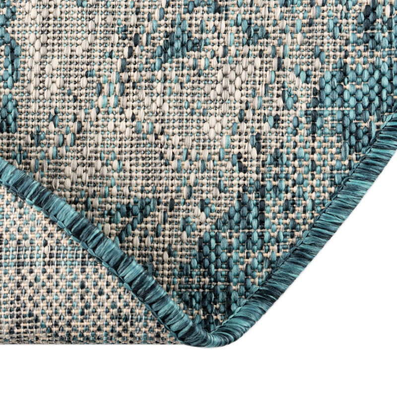 Outdoor Chand Area Rug Blue Color, Runner 2' x 7'10"