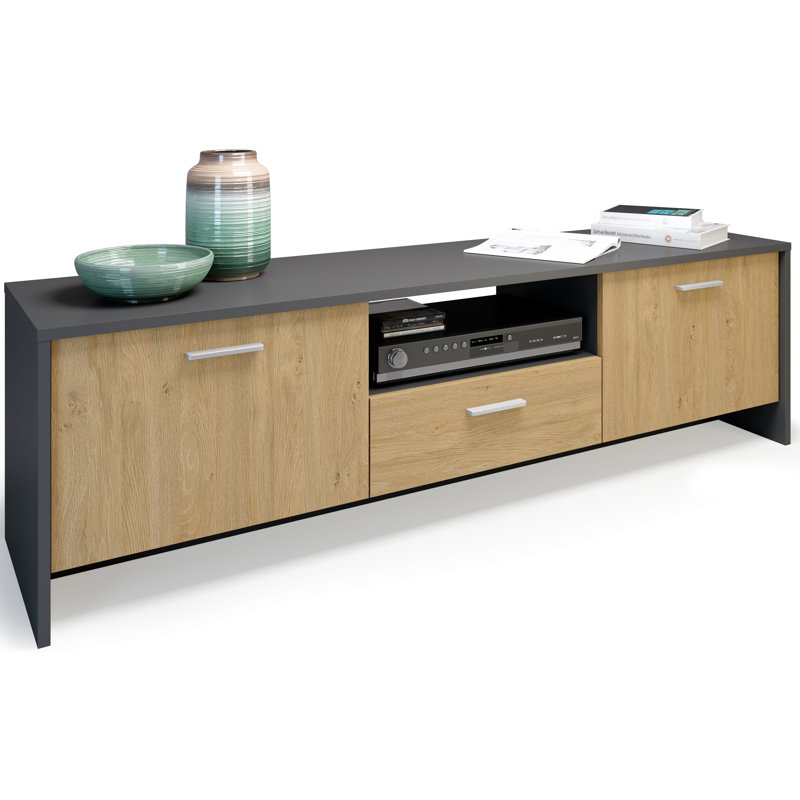 Dunnavent TV Stand for TVs up to 85", Grey/Oak