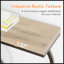 Console industrielle de 55 po - Canapé d'entrée long et étroit avec structure en métal géométrique et plateau en bois gris rétro