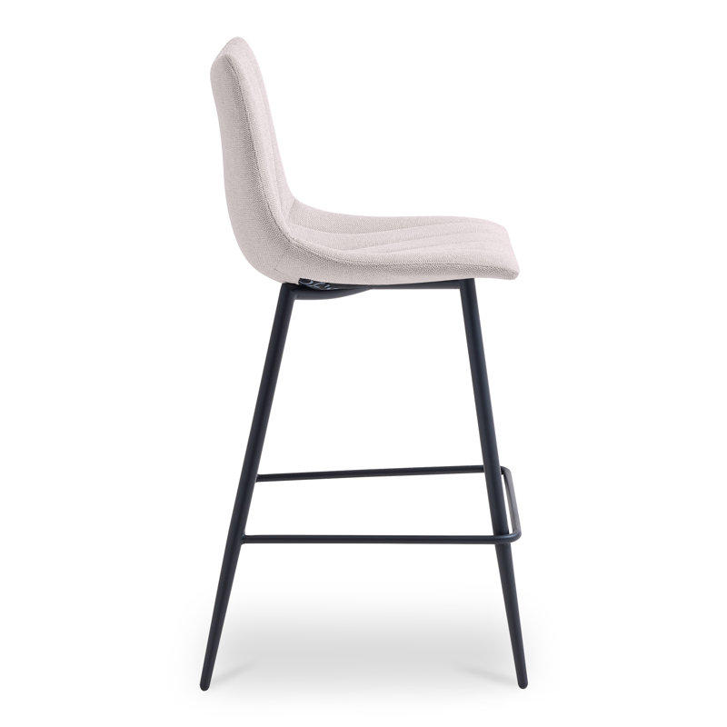 Finnigan Counter & Bar Stool, Counter Stool (26" Seat Height), Ivory/Faux Leather