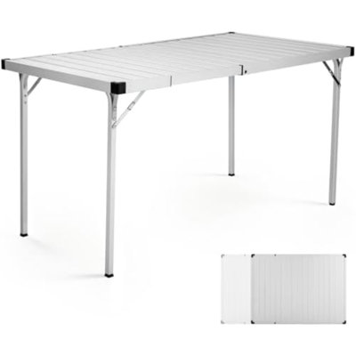 Table de camping extensible, table pliante en aluminium de 94 à 130 cm pour 2 à 6 personnes | Supporte jusqu'à 100 kg grâce à sa construction robuste, son montage rapide et son format compact une fois pliée. Parfait pour le camping, les barbecues, les pique-niques et les fêtes d'avant-match.