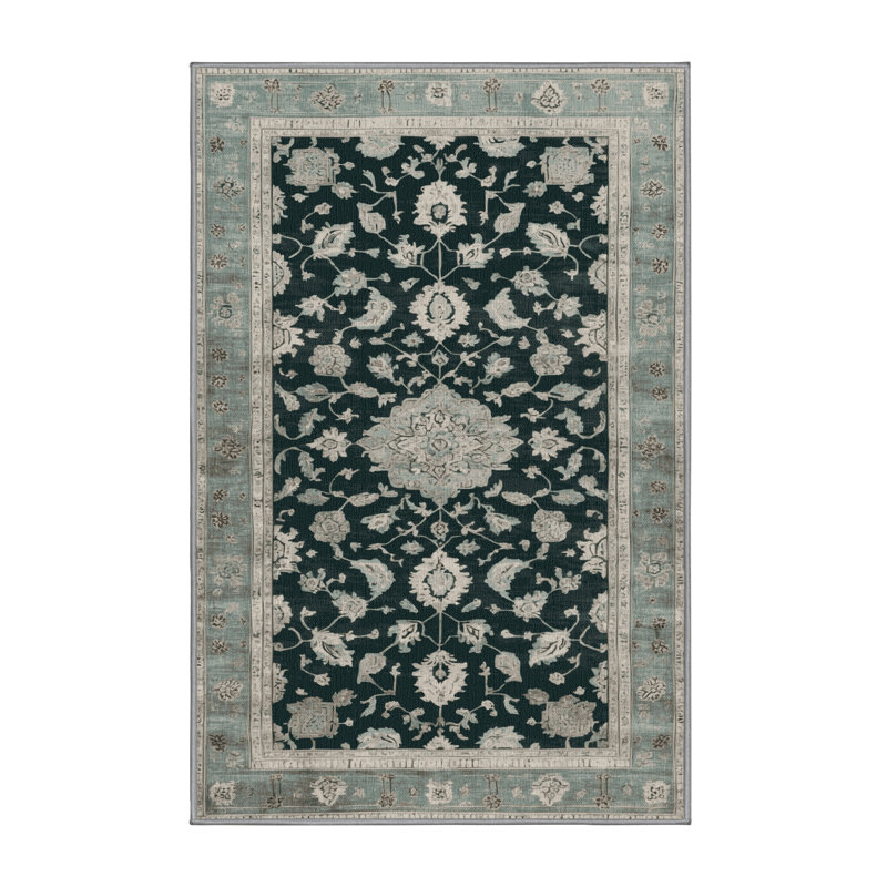 Tapis gris lavable à la machine, Rectangulaire 8 pi x 10 pi