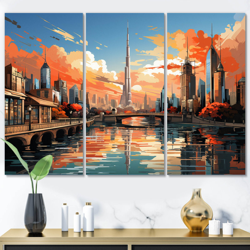 " City Dubai Popart II " 3 - Pieces
